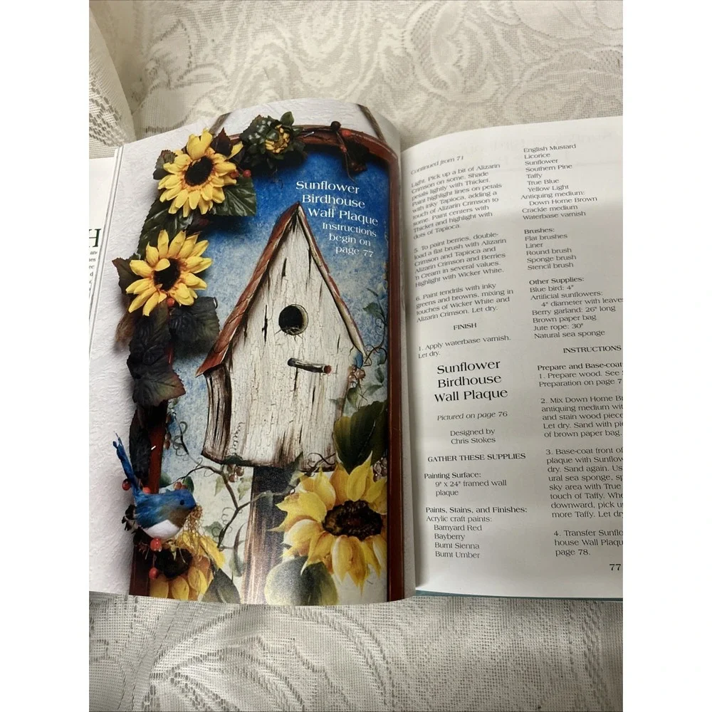 2 Painting Books By Plaid, Painted‎ Birdhouses, Floor cloths Instructions Guide